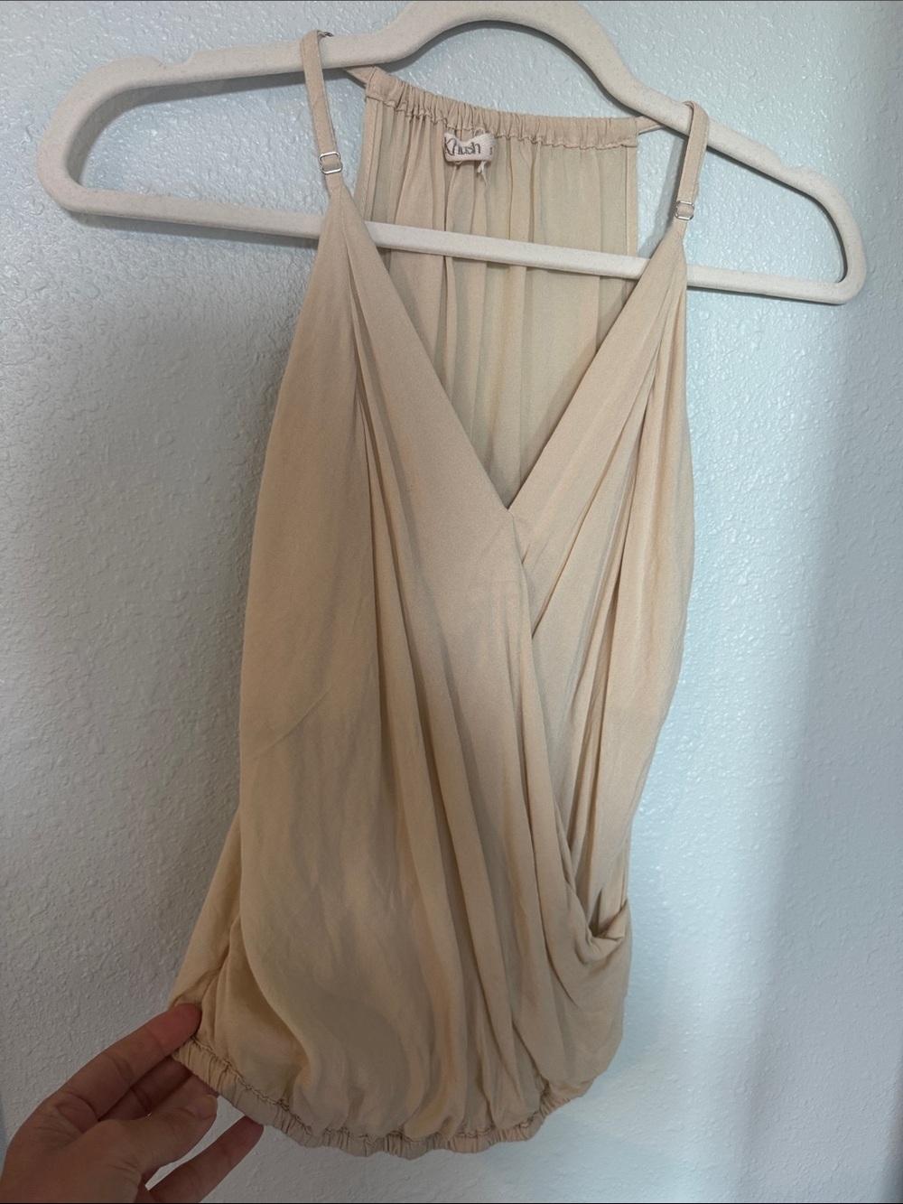 Khush Cream Surplice Cami with Gathered Bodice